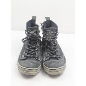 Skechers Women's Size 7‎ Charcoal Denim High-Top Sneakers Zip Lace Casual Shoes